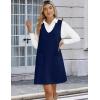 imageZeagoo Womens Sweater Vest Dresses for Women 2025 V Neck Sleeveless Knit Pullover Sweater with Pockets Fall Winter OutfitsBlue