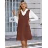 imageZeagoo Womens Sweater Vest Dresses for Women 2025 V Neck Sleeveless Knit Pullover Sweater with Pockets Fall Winter OutfitsBrown