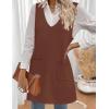 imageZeagoo Womens Sweater Vest Dresses for Women 2025 V Neck Sleeveless Knit Pullover Sweater with Pockets Fall Winter OutfitsBrown