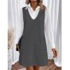 imageZeagoo Womens Sweater Vest Dresses for Women 2025 V Neck Sleeveless Knit Pullover Sweater with Pockets Fall Winter OutfitsDark Grey