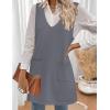 imageZeagoo Womens Sweater Vest Dresses for Women 2025 V Neck Sleeveless Knit Pullover Sweater with Pockets Fall Winter OutfitsGrey