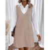 imageZeagoo Womens Sweater Vest Dresses for Women 2025 V Neck Sleeveless Knit Pullover Sweater with Pockets Fall Winter OutfitsWa