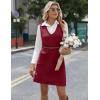 imageZeagoo Womens Sweater Vest Dresses for Women 2025 V Neck Sleeveless Knit Pullover Sweater with Pockets Fall Winter OutfitsWine Red