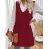 imageZeagoo Womens Sweater Vest Dresses for Women 2025 V Neck Sleeveless Knit Pullover Sweater with Pockets Fall Winter OutfitsWine Red