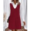 imageZeagoo Womens Sweater Vest Dresses for Women 2025 V Neck Sleeveless Knit Pullover Sweater with Pockets Fall Winter OutfitsWine Red