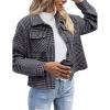 imageZeagoo Flannels for Women Cropped Shacket Jacket Fashion Plaid Button Down Shirt 2025 Fall Coat TopsZgw414
