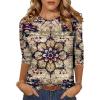 imageZeagoo Womens Casual 34 Sleeve TShirts Round Neck Cute Tunic Tops Basic Tees Blouses Business Work Tee TopMulticolormz857