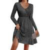 imageZeagoo Womens Glitter Dress Wrap V Neck Long Sleeve Swing Club Cocktail Party Dresses Sequin Sparkle Dress Christmas DressBlack
