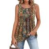 imageZeagoo Womens Summer Tank Tops 2025 Pleated Crew Neck Floral Solid Loose Fit Casual Sleeveless Flowy Boho Tunic ShirtsMz721