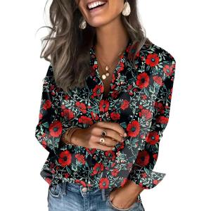 imageZeagoo Satin Blouses for Women Silk Button Down Shirts Long Sleeve Business Casual TopsCrimson Nocturne