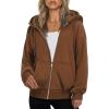 imageZeagoo Hoodies For Women Zip Up Hoodie Oversized Sweatshirt Fleece Jackets Fall Winter Coats 2025 FashionBrown