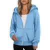 imageZeagoo Hoodies For Women Zip Up Hoodie Oversized Sweatshirt Fleece Jackets Fall Winter Coats 2025 FashionLight Blue