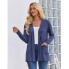 imageZeagoo Womens Lightweight Cardigan Sweaters Open Front Long Sleeve Casual Loose Thin Cardigans with Pockets 2025Navy Blue