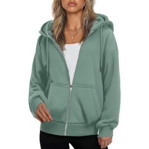 imageZeagoo Hoodies For Women Zip Up Hoodie Oversized Sweatshirt Fleece Jackets Fall Winter Coats 2025 FashionGreen
