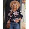 imageZeagoo Long Sleeve Shirts for Women Casual V Neck Fall Tops Dressy Summer Work Blouses ClothesFloral Black