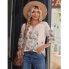 imageZeagoo Long Sleeve Shirts for Women Casual V Neck Fall Tops Dressy Summer Work Blouses ClothesFloral Champagne
