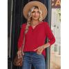 imageZeagoo Long Sleeve Shirts for Women Casual V Neck Fall Tops Dressy Summer Work Blouses ClothesRed