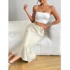 imageZeagoo Womens Satin Skirt High Waist Midi Skirt Flowy Hem Silk Skirts Casual Summer Slip SkirtBeige