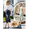 imageZeagoo Womens Satin Skirt High Waist Midi Skirt Flowy Hem Silk Skirts Casual Summer Slip SkirtLilac