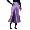 imageZeagoo Womens Satin Skirt High Waist Midi Skirt Flowy Hem Silk Skirts Casual Summer Slip SkirtLilac
