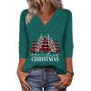 imageZeagoo Women Long Sleeve Tops Dressy Casual V Neck Tshirts Basics Tee 2025 Fall Trendy ClothesSd484