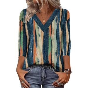 imageZeagoo Women Long Sleeve Tops Dressy Casual V Neck Tshirts Basics Tee 2025 Fall Trendy ClothesCx289