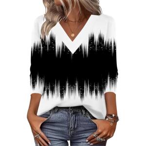 imageZeagoo Women Long Sleeve Tops Dressy Casual V Neck Tshirts Basics Tee 2025 Fall Trendy ClothesJb204