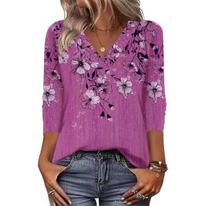imageZeagoo Women Long Sleeve Tops Dressy Casual V Neck Tshirts Basics Tee 2025 Fall Trendy ClothesSf219