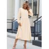 imageZeagoo Long Sleeve Dresses for Women 2025 Fall Winter Casual Flowy ALine Boho Midi Party Long Dress with PocketsBeige