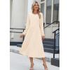 imageZeagoo Long Sleeve Dresses for Women 2025 Fall Winter Casual Flowy ALine Boho Midi Party Long Dress with PocketsBeige