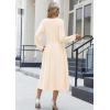 imageZeagoo Long Sleeve Dresses for Women 2025 Fall Winter Casual Flowy ALine Boho Midi Party Long Dress with PocketsBeige