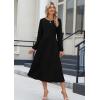 imageZeagoo Long Sleeve Dresses for Women 2025 Fall Winter Casual Flowy ALine Boho Midi Party Long Dress with PocketsBlack