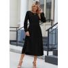 imageZeagoo Long Sleeve Dresses for Women 2025 Fall Winter Casual Flowy ALine Boho Midi Party Long Dress with PocketsBlack