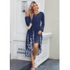 imageZeagoo Long Sleeve Dresses for Women 2025 Fall Winter Casual Flowy ALine Boho Midi Party Long Dress with PocketsBlue Floral