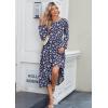 imageZeagoo Long Sleeve Dresses for Women 2025 Fall Winter Casual Flowy ALine Boho Midi Party Long Dress with PocketsBlue Sprigs
