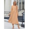 imageZeagoo Long Sleeve Dresses for Women 2025 Fall Winter Casual Flowy ALine Boho Midi Party Long Dress with PocketsCamel