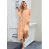 imageZeagoo Long Sleeve Dresses for Women 2025 Fall Winter Casual Flowy ALine Boho Midi Party Long Dress with PocketsCamel