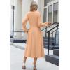 imageZeagoo Long Sleeve Dresses for Women 2025 Fall Winter Casual Flowy ALine Boho Midi Party Long Dress with PocketsCamel