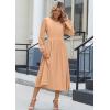 imageZeagoo Long Sleeve Dresses for Women 2025 Fall Winter Casual Flowy ALine Boho Midi Party Long Dress with PocketsCamel