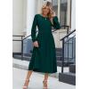 imageZeagoo Long Sleeve Dresses for Women 2025 Fall Winter Casual Flowy ALine Boho Midi Party Long Dress with PocketsDark Green