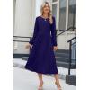 imageZeagoo Long Sleeve Dresses for Women 2025 Fall Winter Casual Flowy ALine Boho Midi Party Long Dress with PocketsNavy 2