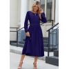 imageZeagoo Long Sleeve Dresses for Women 2025 Fall Winter Casual Flowy ALine Boho Midi Party Long Dress with PocketsNavy 2