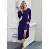 imageZeagoo Long Sleeve Dresses for Women 2025 Fall Winter Casual Flowy ALine Boho Midi Party Long Dress with PocketsNavy 2