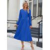 imageZeagoo Long Sleeve Dresses for Women 2025 Fall Winter Casual Flowy ALine Boho Midi Party Long Dress with PocketsNavy