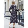 imageZeagoo Long Sleeve Dresses for Women 2025 Fall Winter Casual Flowy ALine Boho Midi Party Long Dress with PocketsNavy Floral