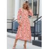 imageZeagoo Long Sleeve Dresses for Women 2025 Fall Winter Casual Flowy ALine Boho Midi Party Long Dress with PocketsPink Floral
