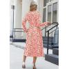 imageZeagoo Long Sleeve Dresses for Women 2025 Fall Winter Casual Flowy ALine Boho Midi Party Long Dress with PocketsPink Floral