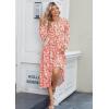 imageZeagoo Long Sleeve Dresses for Women 2025 Fall Winter Casual Flowy ALine Boho Midi Party Long Dress with PocketsPink Floral