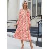 imageZeagoo Long Sleeve Dresses for Women 2025 Fall Winter Casual Flowy ALine Boho Midi Party Long Dress with PocketsPink Floral