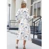 imageZeagoo Long Sleeve Dresses for Women 2025 Fall Winter Casual Flowy ALine Boho Midi Party Long Dress with PocketsWhite Floral